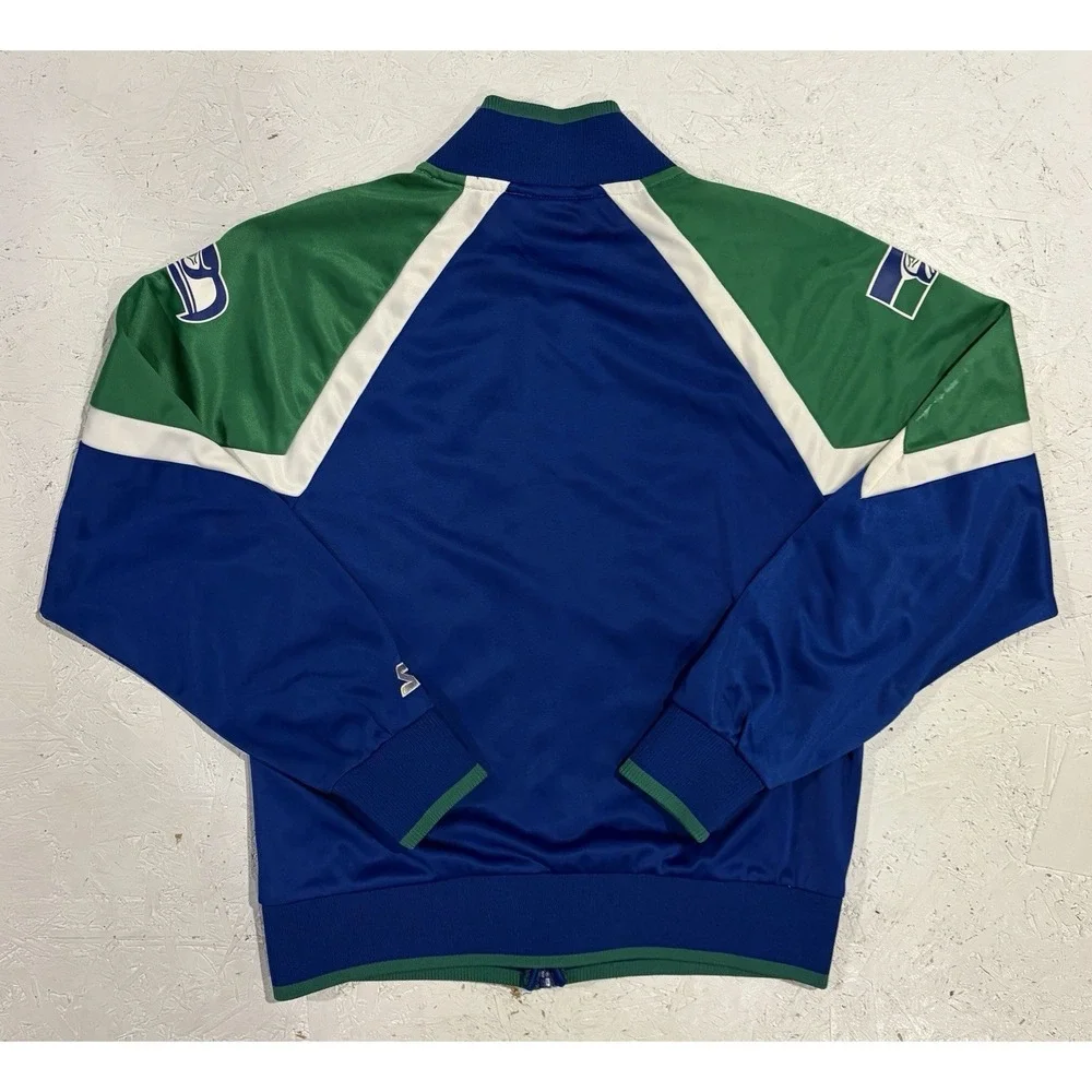 Starter Seattle Seahawks Throwback Mens Sz XS‎ Blue Green Full Zip Jacket Pocket